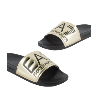 EA7 Flip-flops with gold maxilogotype