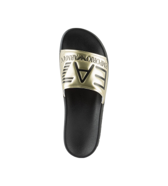 EA7 Flip-flops with gold maxilogotype