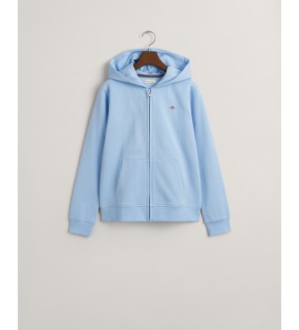 Gant Shield Kapuzenpullover mit Reiverschluss blau