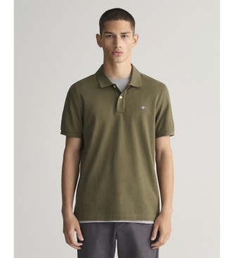 Gant Regular Fit Shield green piqu polo shirt