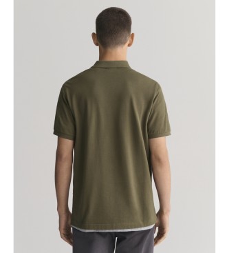 Gant Regular Fit Shield groen piqu poloshirt