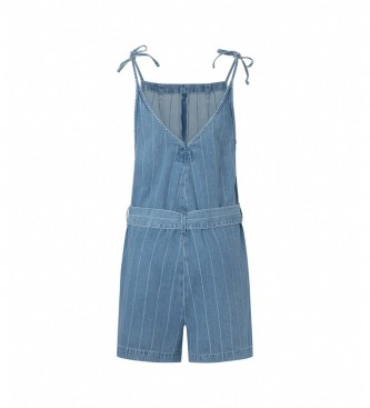 Pepe Jeans Short jumpsuit Zoe Stripe denim blue