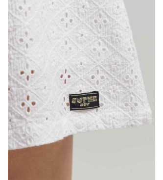 Superdry Vintage Broderie white openwork mini dress