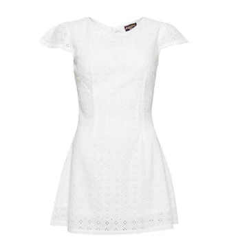 Superdry Vintage Broderie white openwork mini dress