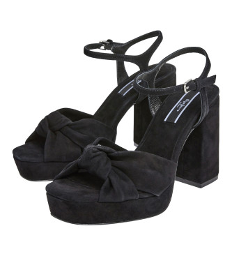 Pepe Jeans Sandali neri Lenny Bow -Altezza tacco 10cm-