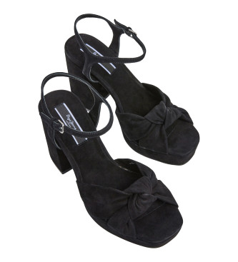 Pepe Jeans Sandlias Lenny Bow pretas -Altura do salto 10cm