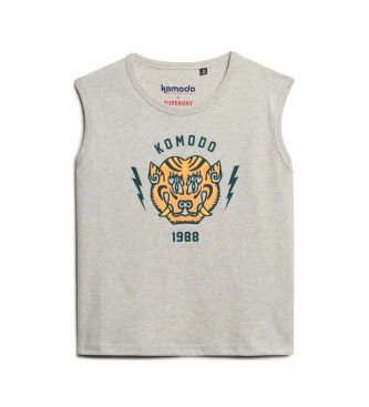 Superdry Komodo Tiger rmelloses T-shirt grau