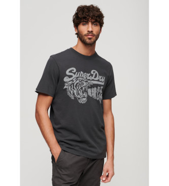 Superdry T-shirt Stay Lucky czarny