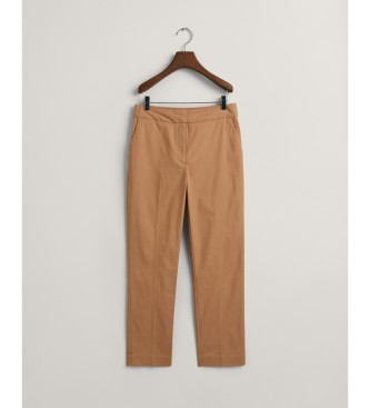 Gant Pantalon Slim Fit Cigarette marron