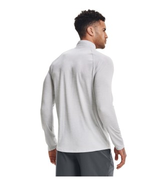 Under Armour T-shirt a maniche lunghe UA Tech con mezza zip grigio chiaro