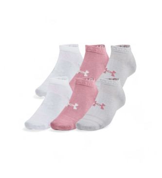 Under Armour Set om 6 strumpor med lg skrning rosa, gr, vit