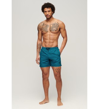 Superdry Costume da bagno stampato realizzato in materiale riciclato blu