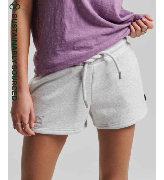 Superdry Short tricot en coton biologique avec logo gris Vintage Logo