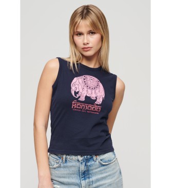 Superdry Komodo Hathi navy rmelloses Tank-Top