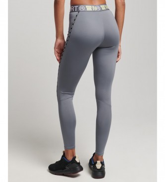 Superdry Leggings attillati elastici con treno grigio