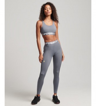 Superdry Strakke Legging Elastische Trein Grijs