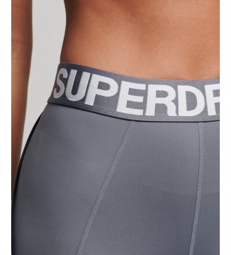 Superdry Eng geschnittene Leggings Elastischer Zug grau