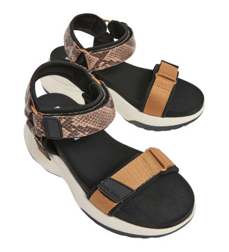 Pepe Jeans Sandali Venus Nature neri - Altezza zeppa 6cm