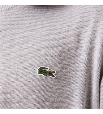 Lacoste Pulover iz ekološkega bombaža sive barve