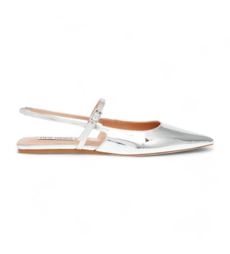 Steve Madden Krysten Silberne Leder Ballerina Flats