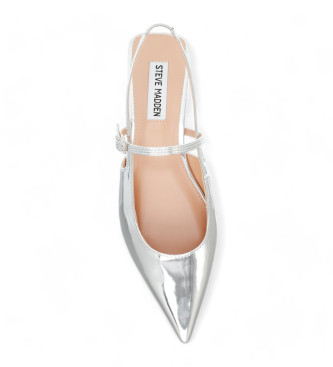 Steve Madden Krysten zilveren leren ballerina's