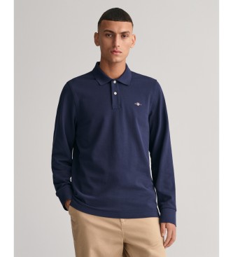 Gant Shield navy piqu polo shirt