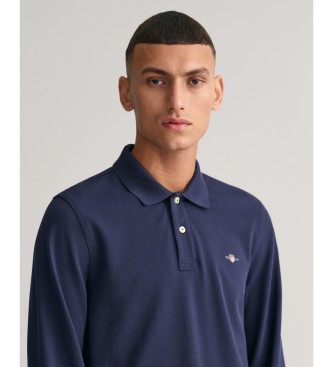 Gant Shield navy piqu polo shirt