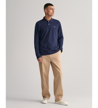 Gant Shield navy piqu polo shirt