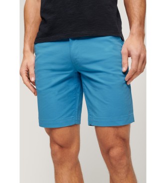 Superdry Shorts chino elasticizzati di colore azzurro