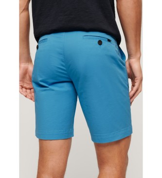 Superdry Shorts chino elasticizzati di colore azzurro