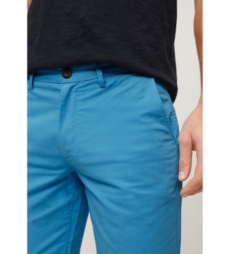 Superdry Shorts chino elasticizzati di colore azzurro