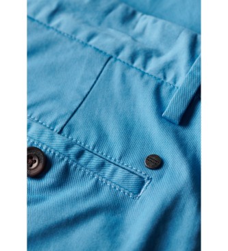 Superdry Shorts chino elasticizzati di colore azzurro