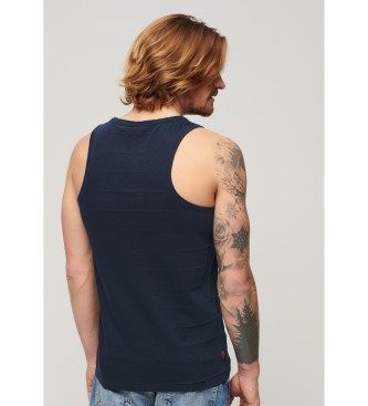 Superdry Cotton sleeveless T-shirt with navy texture