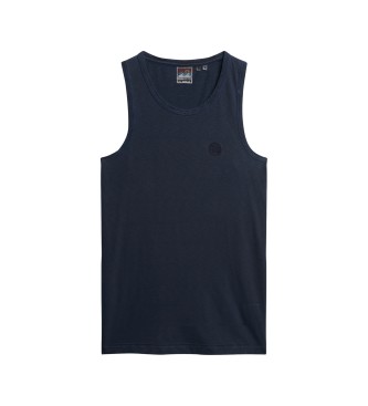 Superdry Cotton sleeveless T-shirt with navy texture