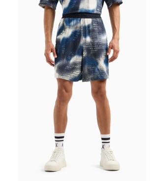 Armani Exchange Shorts med tryck i marinbl frg