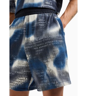 Armani Exchange Bedruckte Shorts in Marineblau