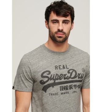 Superdry T-shirt met logo Vintage Logo grijs