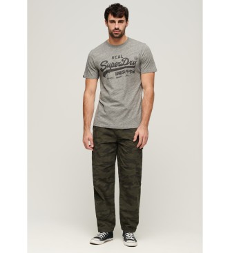 Superdry T-shirt com logtipo Vintage Logo cinzento