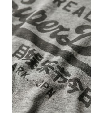 Superdry T-shirt con logo grigio vintage