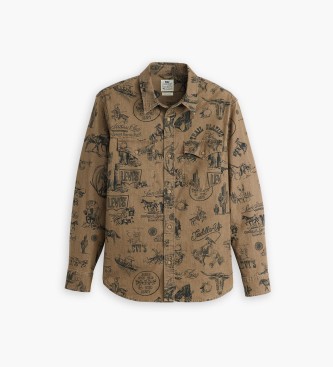 Levi's Relaxed Fit letvgts westernskjorte brun