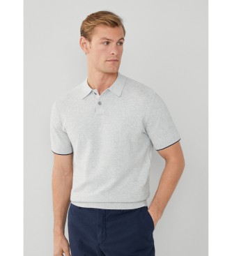 Hackett London Polo Ss Diagonaal St grijs