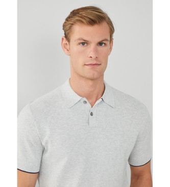 Hackett London Polo Ss Diagonaal St grijs