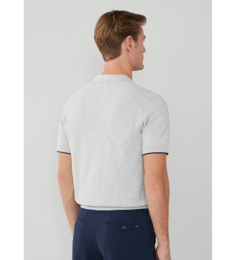 Hackett London Polo Ss Diagonaal St grijs