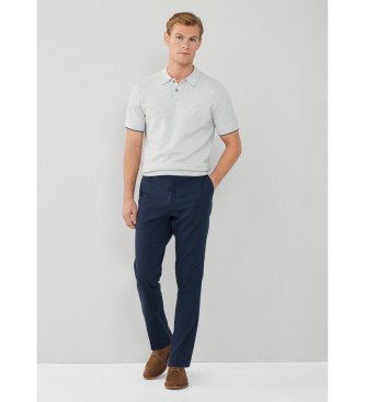 Hackett London Polo Ss Diagonaal St grijs