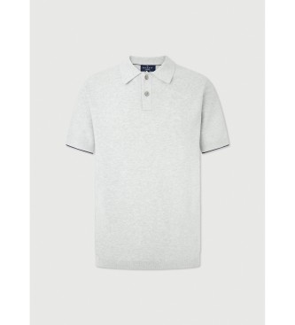 Hackett London Polo Ss Diagonaal St grijs