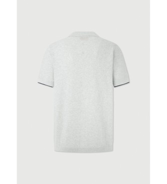 Hackett London Polo Ss Diagonaal St grijs