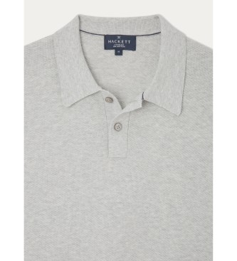 Hackett London Polo Ss Diagonaal St grijs