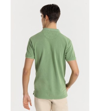 Bendorff Polo de manga corta tejido overdye liso verde