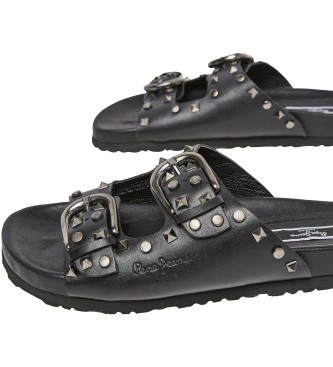 Pepe Jeans Sandalias de Piel Oban Rock negro