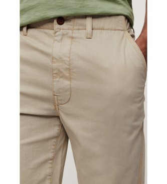 Superdry Pantaloni chino corti da ufficiale beige